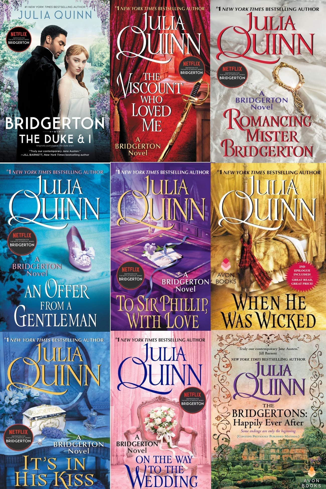 145136837 Bridgertons Series (9 Books) by Julia Quinn - Image 1